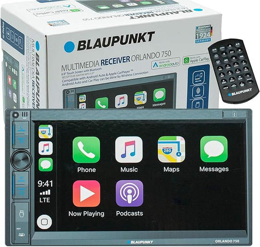 BLAUPUNKT ORLANDO750 Car Stereo - 6.9" Touchscreen, Wireless Apple CarPlay, Wireless Android Auto, Bluetooth
