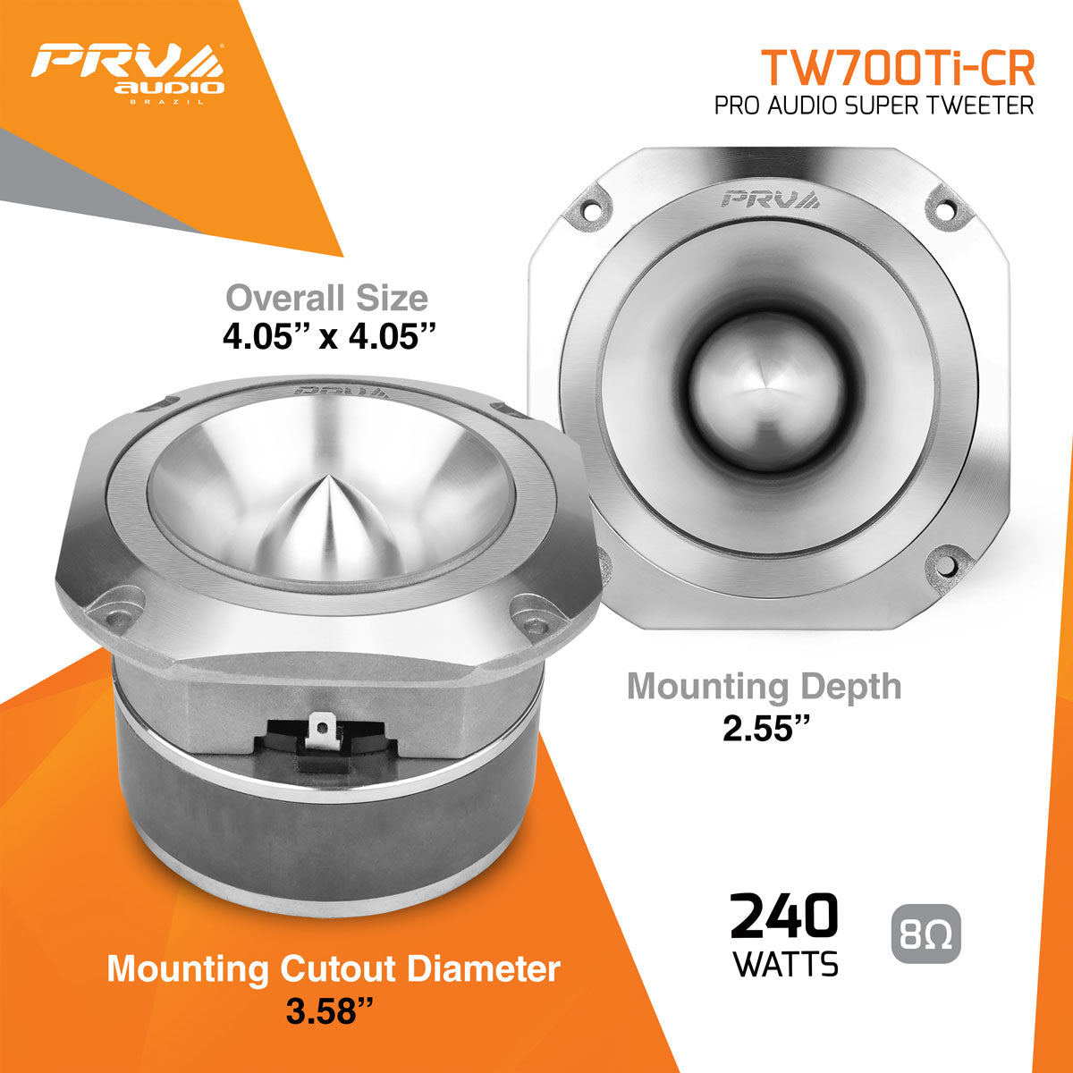 TW700Ti-CR | Super Tweeter, 4" Titanium 8 Ohm Chrome