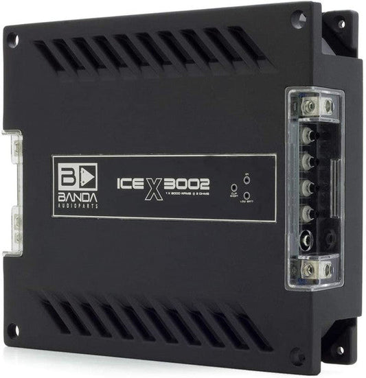 Banda Ice X 3002-1 Channel 3000 Watts RMS 2 Ohm Car Amplifier